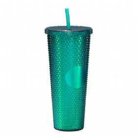 Hot sale 24OZ Double Wall acrylic reusable cup Matte plastic Drinking Durian tumbler with straw
