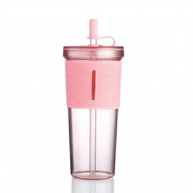 New High Quality 710ML 24OZ Venti Plastic Reusable Iced Juice Cup BPA Free Coffee Tea Tumbler With Straw For Girls Home Office