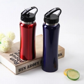 750ml Promotional Single Wall Stainless Steel Collect Waist Sport Water Bottle with Straw