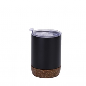 RCS Re-steel 6oz 180ml Cork Base Small Vacuum Coffee Mug Tumbler Recycled Material Insulated Wine Bottle with Cork Bottom