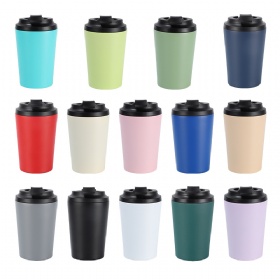 Custom 12 oz Insulated Travel Tumbler Mug Coffee Cup Double Wall Stainless Steel Vacuum Reusable Leak-Proof Wine Coffee Tumbler